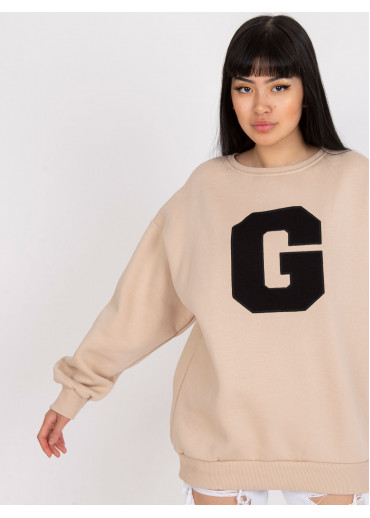 Béžovo hnedá basic mikina