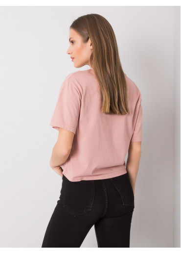 Tmavopúdrovo ružové bavlnené tričko