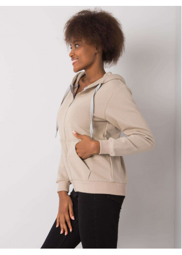 Béžovo hnedá basic mikina