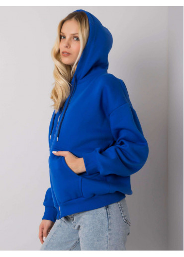 Kobaltovo modrá mikina s kapucňou