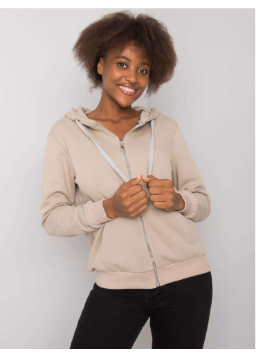 Béžovo hnedá basic mikina