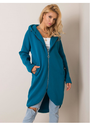 Khaki zelená predĺžená mikina