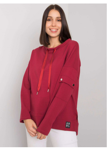 Bordovo červená mikina