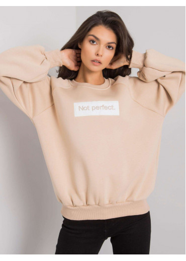 Béžovo hnedá pohodlná mikina