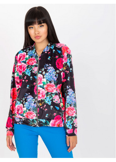 Čierna kvetovaná mikina