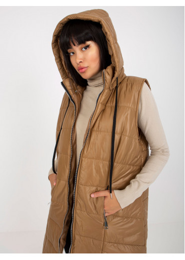 Hnedá prešívaná vesta