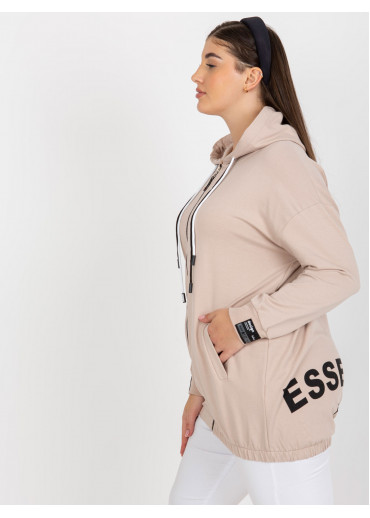 Béžovo hnedá mikina s kapucňou