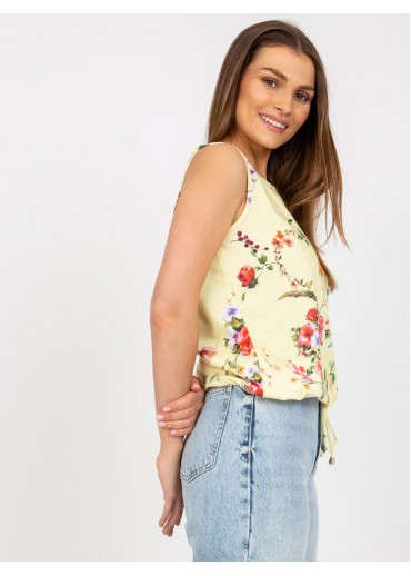 Vanilkovo žltý kvetovaný top