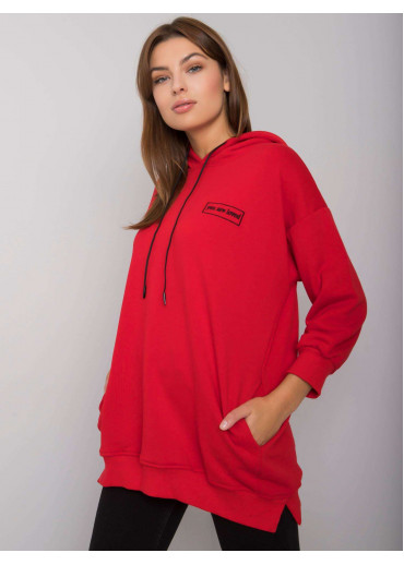 Červená bavlnená mikina