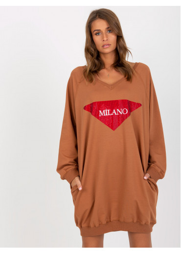 Hnedá mikinová tunika Milano