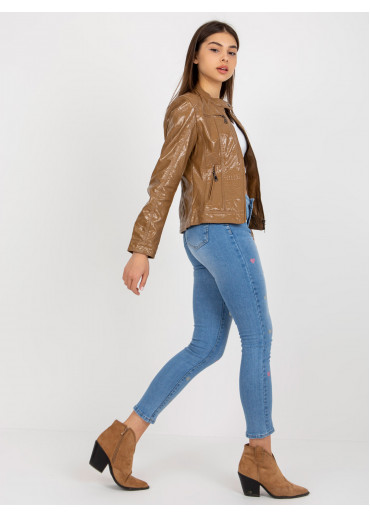 Hnedá koženková bunda