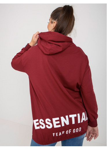 Bordovo červená mikina s kapucňou