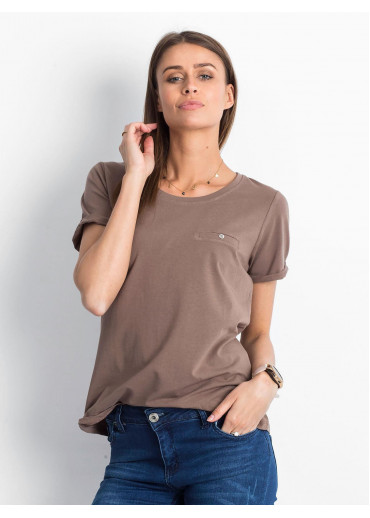 Béžovo hnedé basic tričko