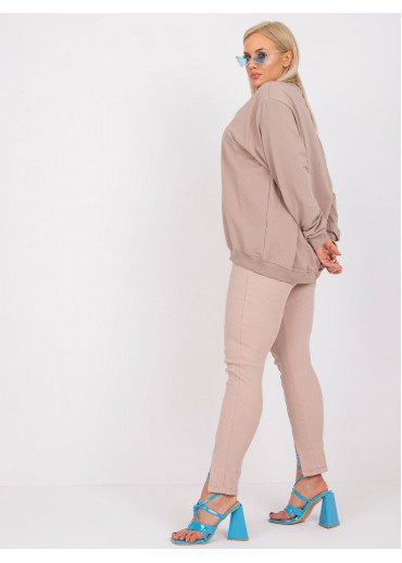 Béžovo hnedá bavlnená mikina