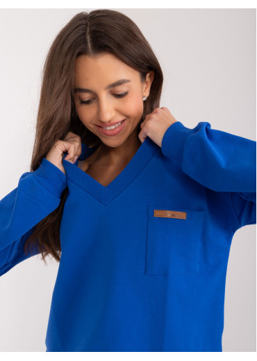 Kobaltovo modré dámske tričko s dlhým rukávom