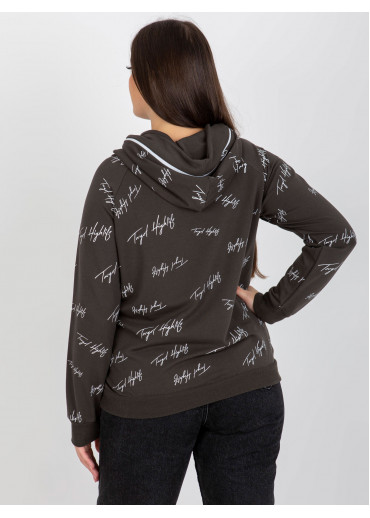 Khaki zelená mikina s kapucňou