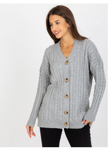 Sivý sveter na gombíky