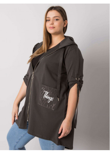 Khaki zelená mikina s kapucňou