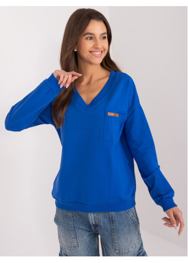 Kobaltovo modré dámske tričko s dlhým rukávom
