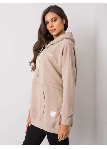 Béžovo hnedá mikina s kapucňou