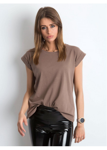 Béžovo hnedé basic tričko