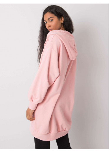 Ružová predĺžená mikina