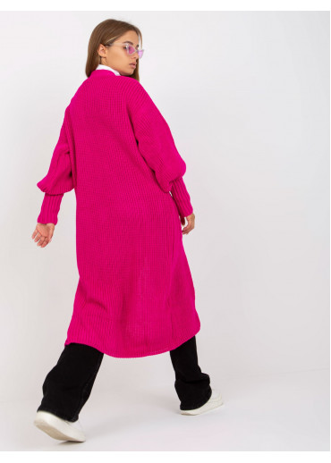 Fuchsiovo ružový kardigán