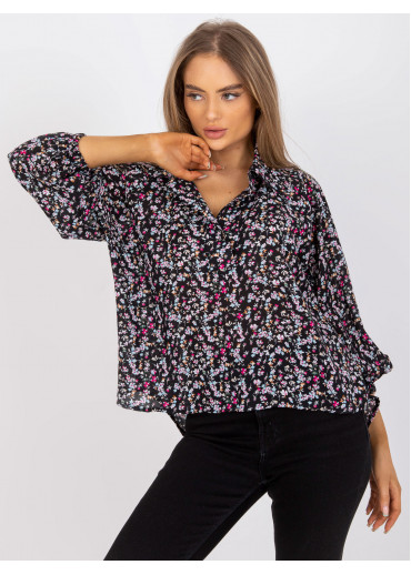 Čierna kvetovaná blúzka