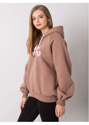 Hnedá oteplená mikina s kapucňou