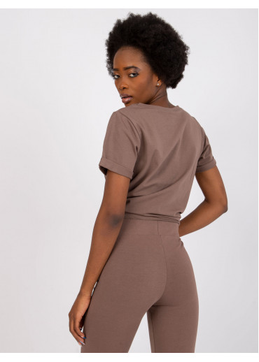 Béžovo hnedé basic tričko