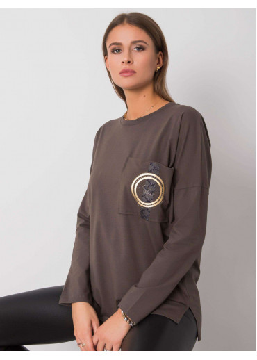 Khaki zelené tričko s dlhým rukávom