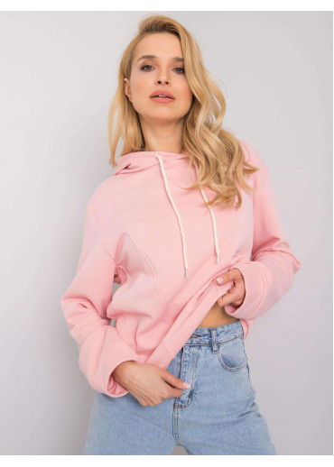 Púdrovo ružová mikina s kapucňou