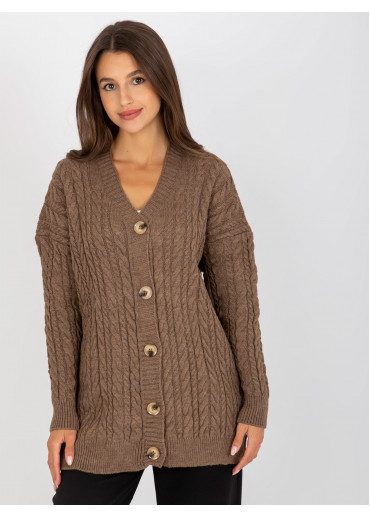 Hnedý sveter na gombíky