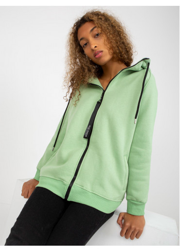 Zelená basic mikina s kapucňou