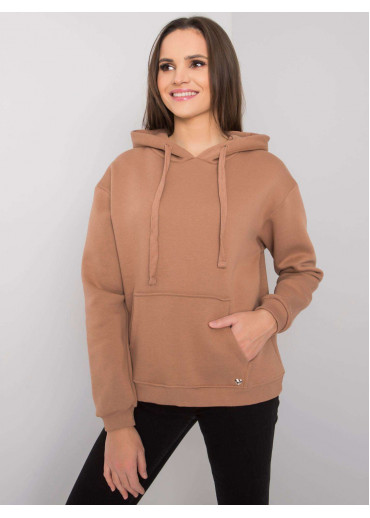 Hnedá basic mikina s kapucňou