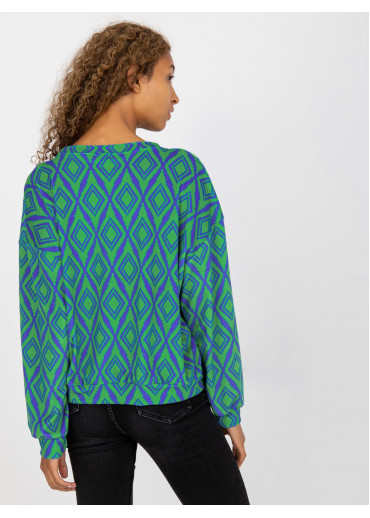 Zelená vzorovaná mikina