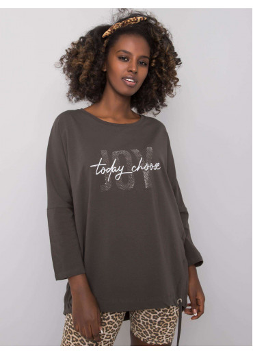 Khaki zelené tričko s potlačou