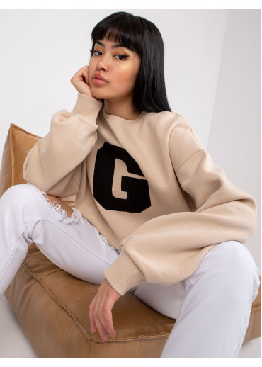 Béžovo hnedá basic mikina