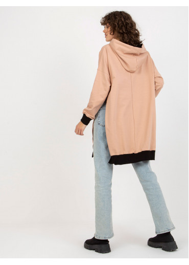 Béžovo hnedá mikinová tunika