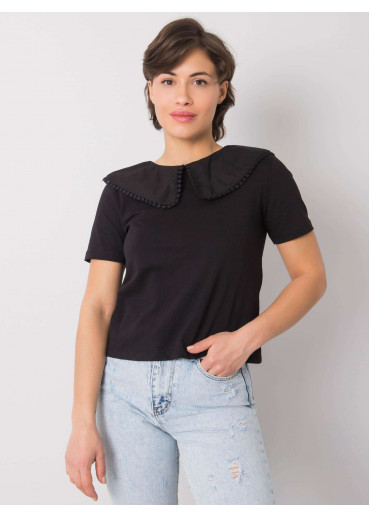 Čierne tričko s golierom