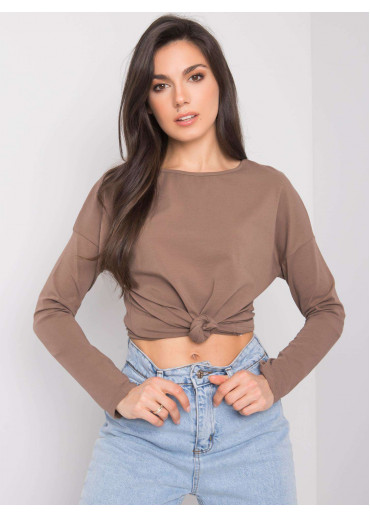 Hnedé basic tričko s dlhým rukávom