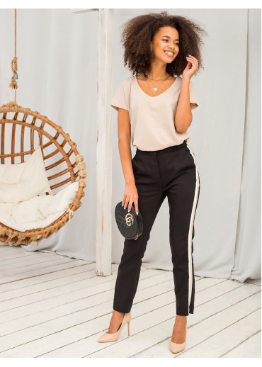 Béžovo hnedé basic tričko