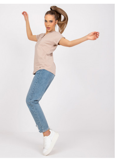 Béžovo hnedé basic tričko