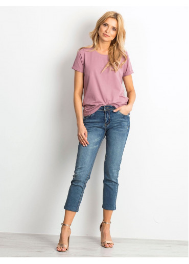 Tmavopúdrovo ružové basic tričko