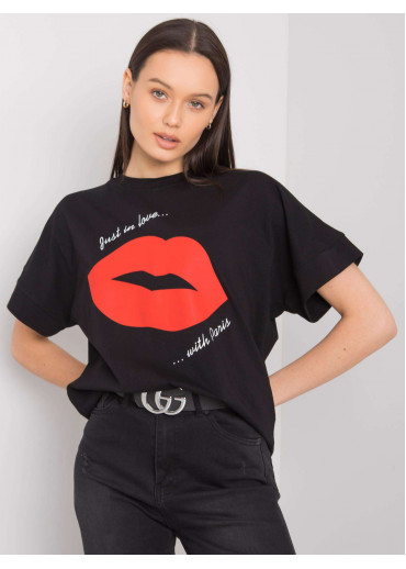 Čierne basic tričko s potlačou