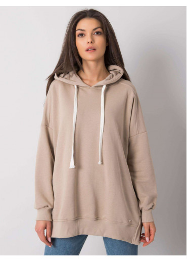 Béžovo hnedá mikina s kapucňou