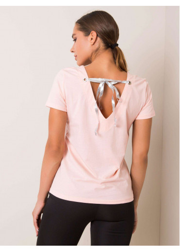 Broskyňovo ružové tričko s potlačou