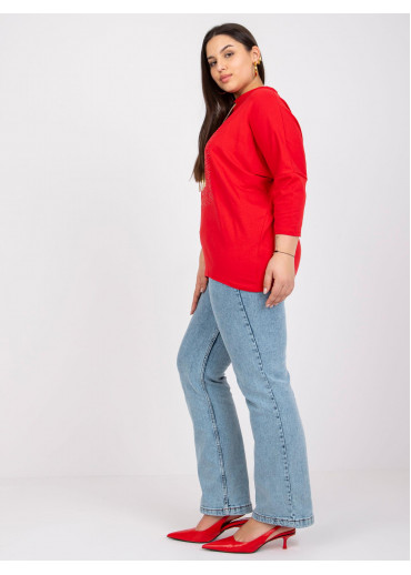 Červené tričko s 3/4 rukávom