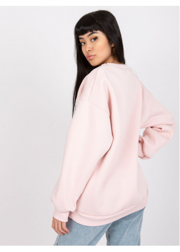 Púdrovo ružová basic mikina