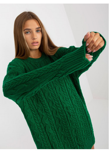 Zelený predĺžený sveter